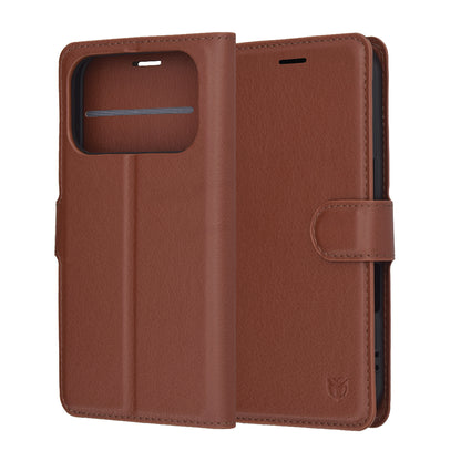 Калъф за Apple iPhone 17 Pro Max, Techsuit, Leather Folio, Кафяв