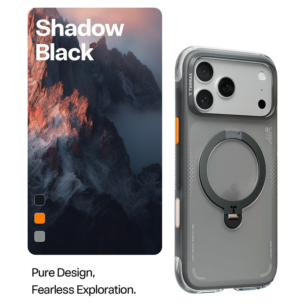 Калъф за Apple iPhone 17 Pro Max, Torras, Ostand Spin Air, Сив