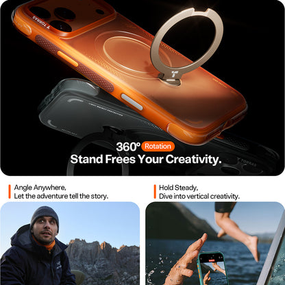 Калъф за Apple iPhone 17 Pro Max, Torras, Ostand Spin Air, Сив