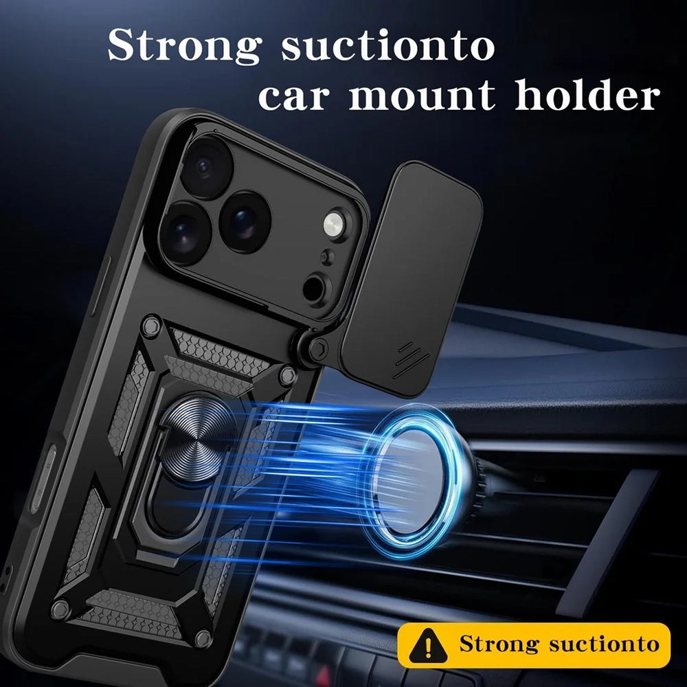 Калъф за Apple iPhone 17 Pro, Techsuit, CamShield, Черен