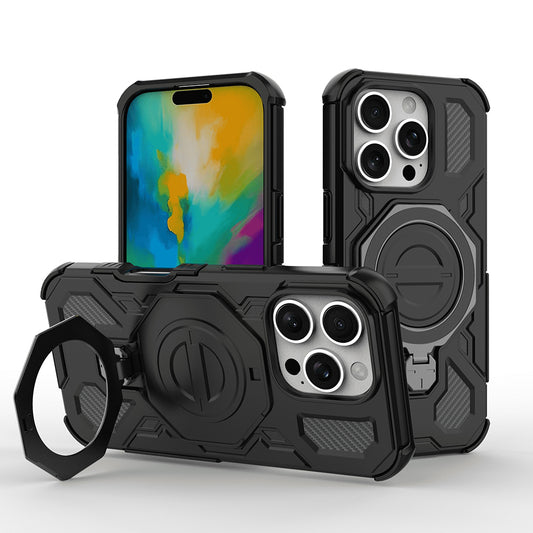 Калъф за Apple iPhone 17 Pro, Techsuit, Carbon Shield Pro, Черен