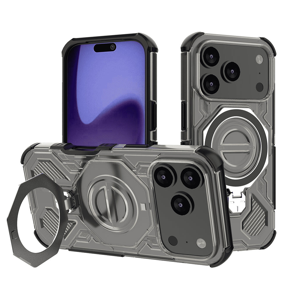 Калъф за Apple iPhone 17 Pro, Techsuit, Carbon Shield Pro, Светло черен