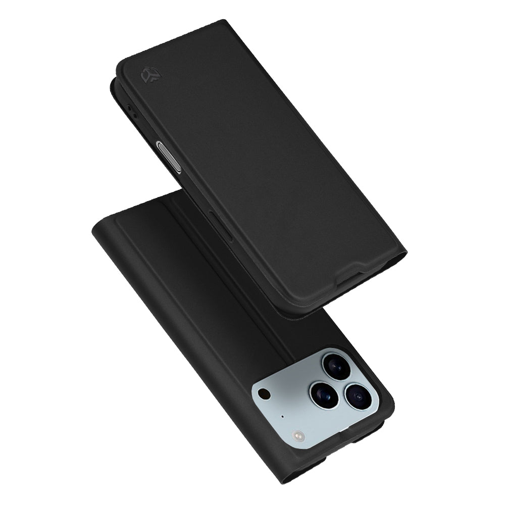 Калъф за Apple iPhone 17 Pro, Techsuit, Magskin Book, Черен