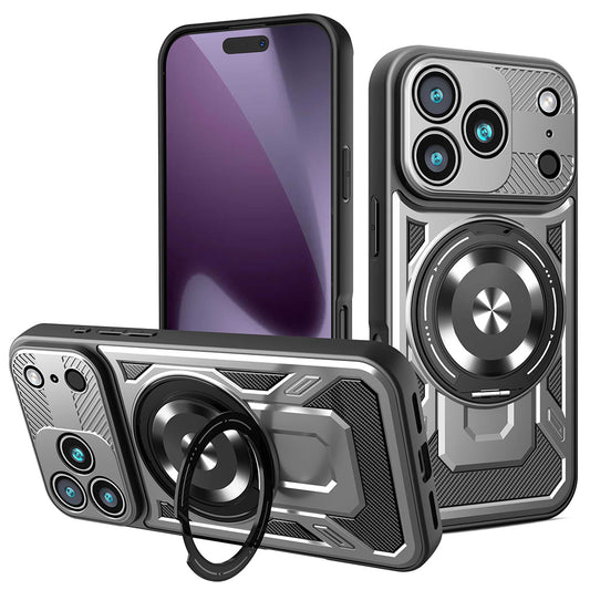 Калъф за Apple iPhone 17 Pro, Techsuit, RuggedCam, Сив