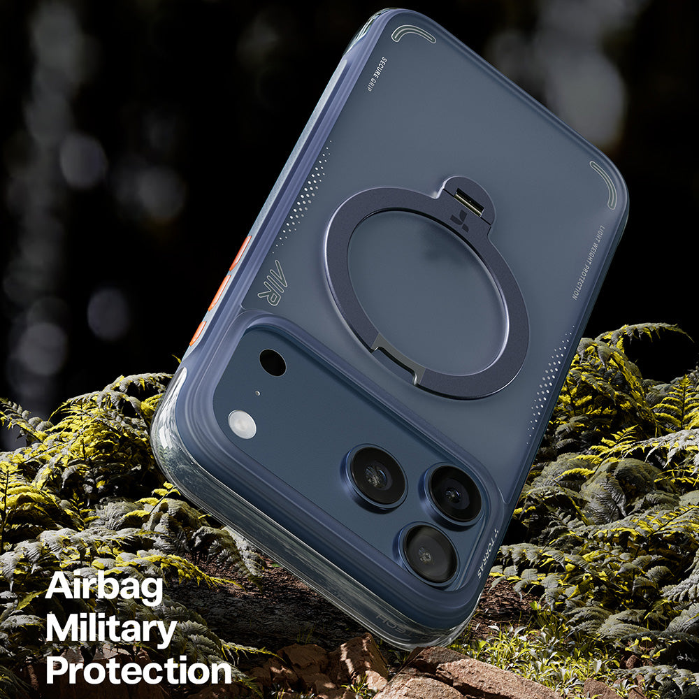 Калъф за Apple iPhone 17 Pro, Torras, Ostand Spin Air, Син