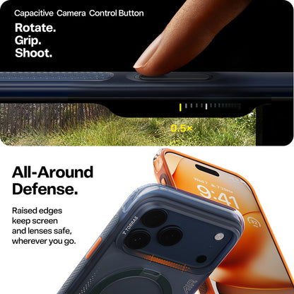 Калъф за Apple iPhone 17 Pro, Torras, Ostand Spin Air, Син