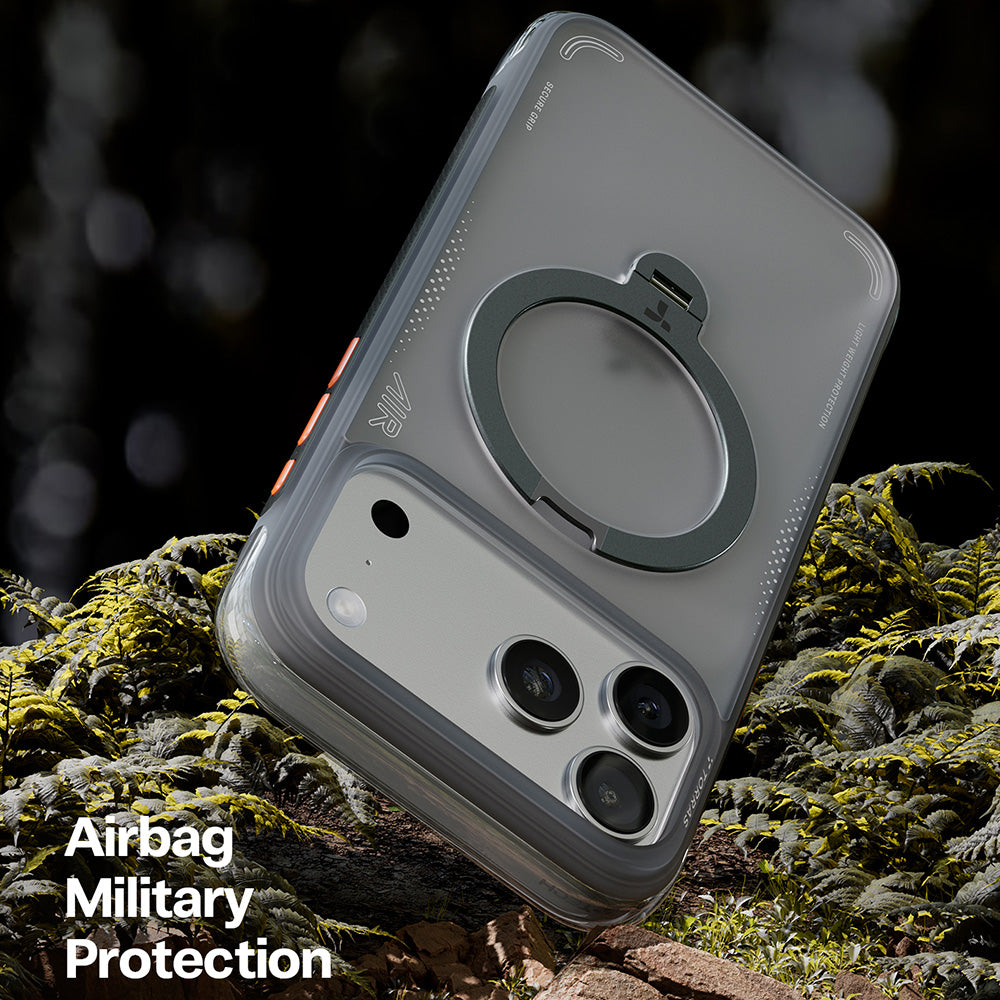 Калъф за Apple iPhone 17 Pro, Torras, Ostand Spin Air, Сив