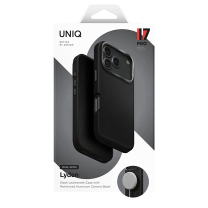 Case for Apple iPhone 17 Pro, UNIQ, Lyden Leatherette, Black Blue