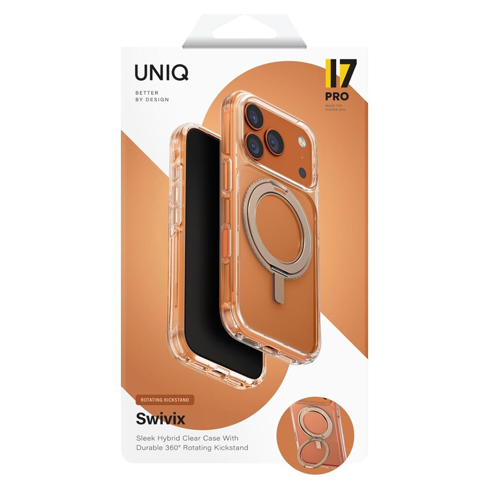 Калъф за Apple iPhone 17 Pro, UNIQ, Swivix, Златист