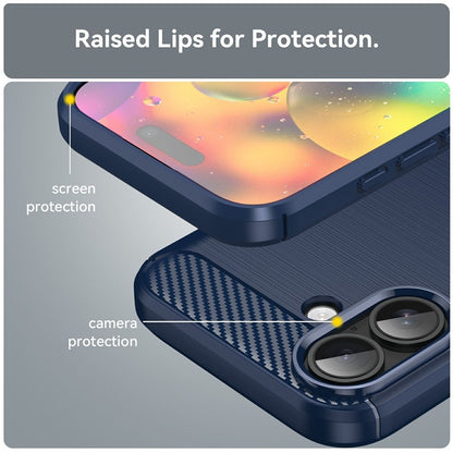 Калъф за Apple iPhone 17, Techsuit, Карбон, Син