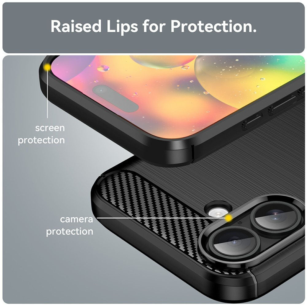 Калъф за Apple iPhone 17, Techsuit, Карбон, Черен