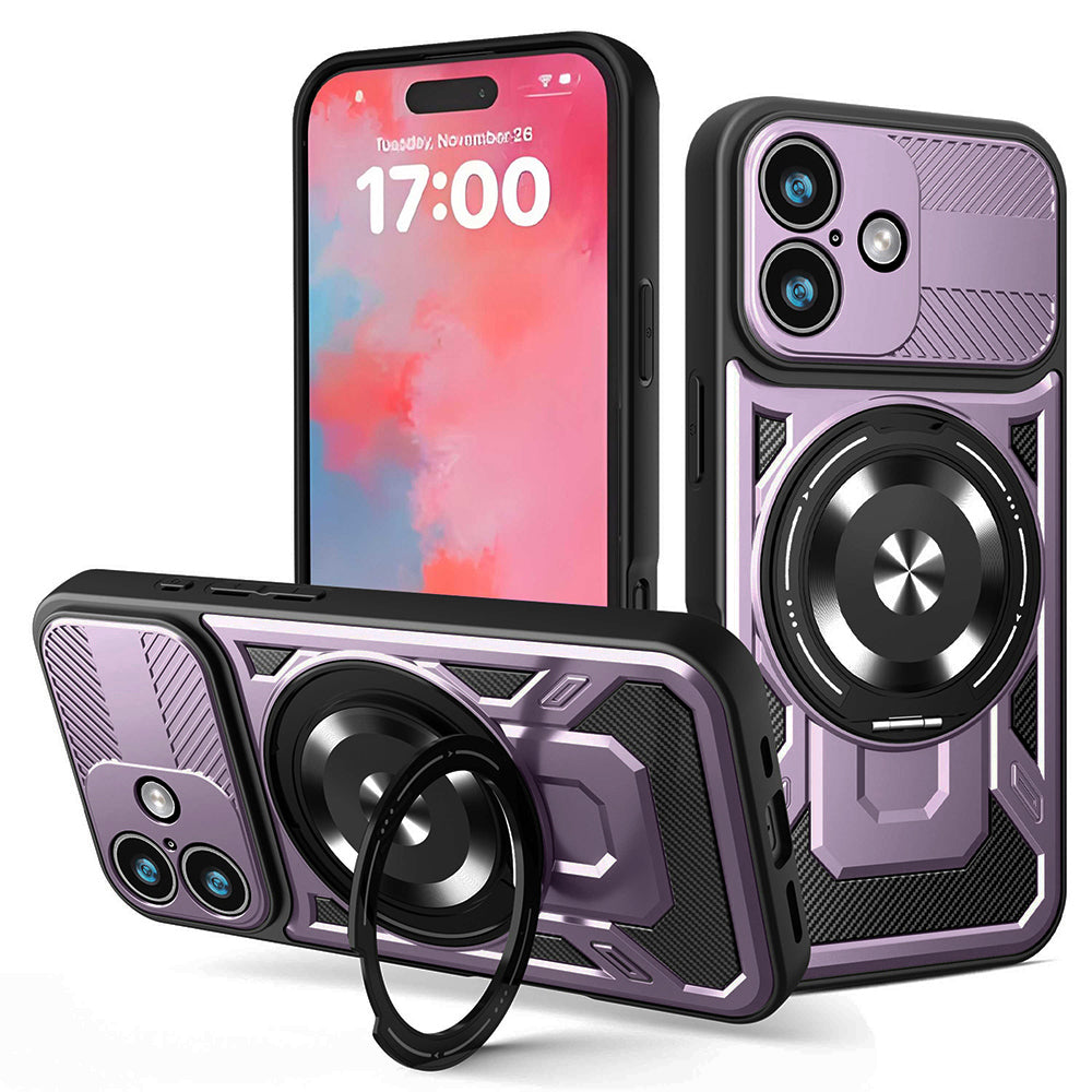 Калъф за Apple iPhone 17, Techsuit, RuggedCam, Лилав