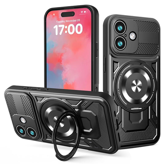 Калъф за Apple iPhone 17, Techsuit, RuggedCam, Черен
