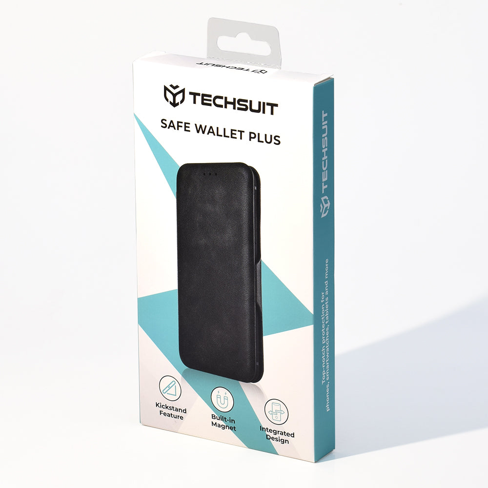 Калъф за Apple iPhone 17, Techsuit, Safe Wallet Plus, Черен