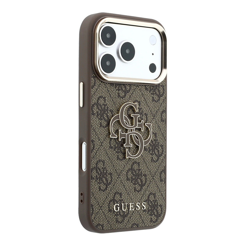 Калъф за Apple iPhone 18 Pro / 17 Pro, Guess, 4G Big Resin Logo, Кафяв