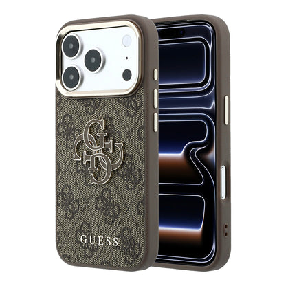 Калъф за Apple iPhone 18 Pro / 17 Pro, Guess, 4G Big Resin Logo, Кафяв