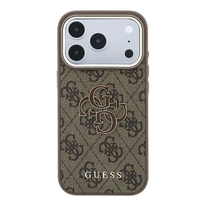 Калъф за Apple iPhone 18 Pro / 17 Pro, Guess, 4G Big Resin Logo, Кафяв