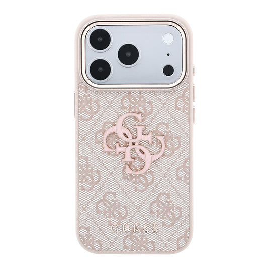 Калъф за Apple iPhone 18 Pro / 17 Pro, Guess, 4G Big Resin Logo, Розов