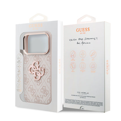 Калъф за Apple iPhone 18 Pro / 17 Pro, Guess, 4G Big Resin Logo, Розов