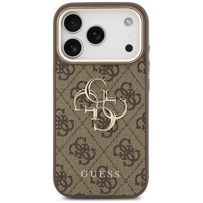 Калъф за Apple iPhone 18 Pro / 17 Pro, Guess, 4G Classic Logo with Strap, златистокафяво