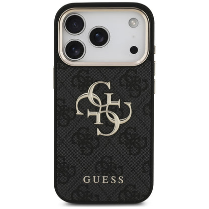 Case for Apple iPhone 18 Pro / 17 Pro, Guess, 4G Classic Logo with Strap, Black Gold