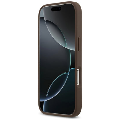 Калъф за Apple iPhone 18 Pro / 17 Pro, Guess, 4G Double Card Triangle, кафяво