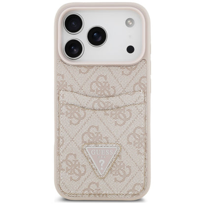 Калъф за Apple iPhone 18 Pro / 17 Pro, Guess, 4G Double Card Triangle, розов