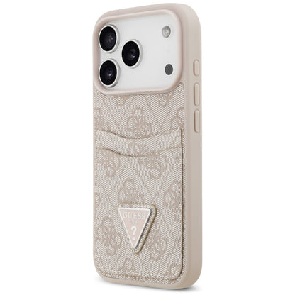 Калъф за Apple iPhone 18 Pro / 17 Pro, Guess, 4G Double Card Triangle, розов