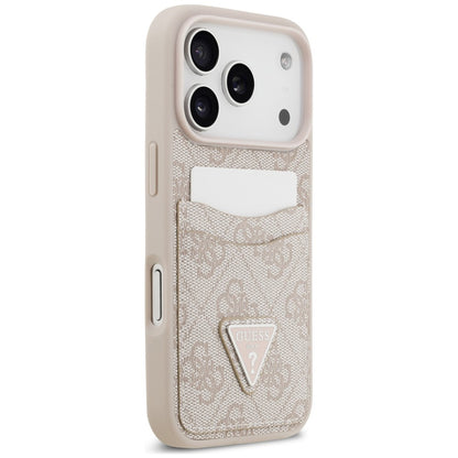 Калъф за Apple iPhone 18 Pro / 17 Pro, Guess, 4G Double Card Triangle, розов