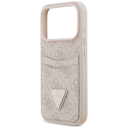 Калъф за Apple iPhone 18 Pro / 17 Pro, Guess, 4G Double Card Triangle, розов