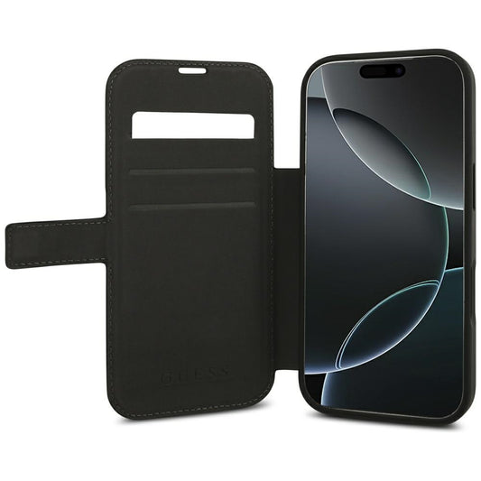 Калъф за Apple iPhone 18 Pro / 17 Pro, Guess, 4G метално лого, черен