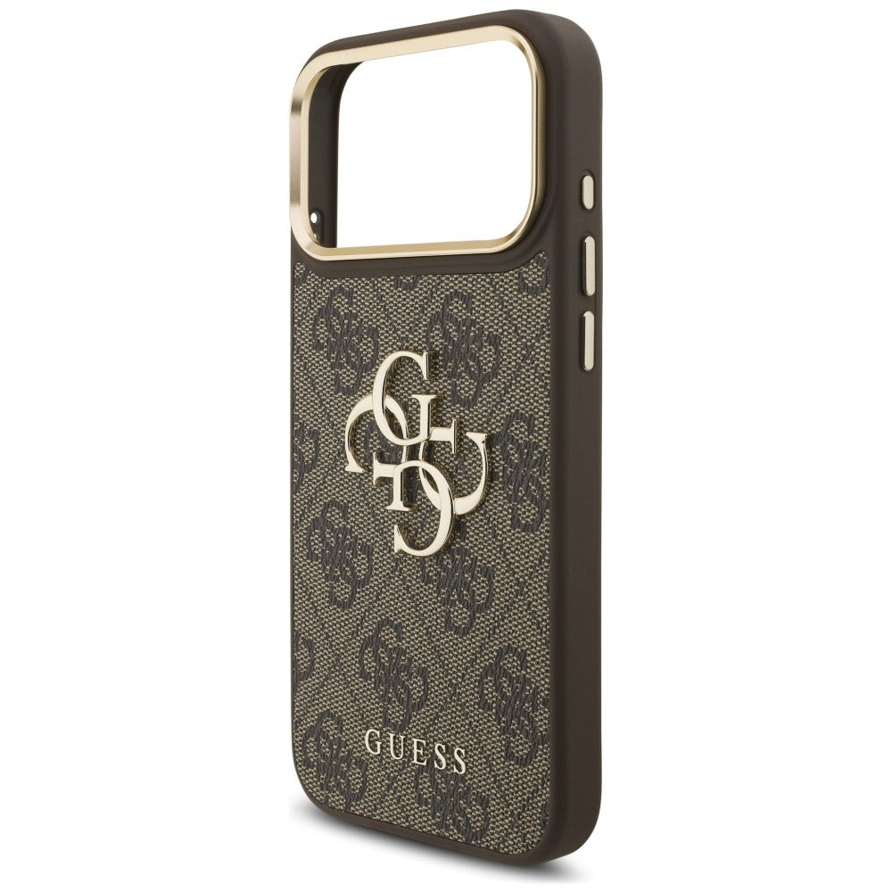 Калъф за Apple iPhone 18 Pro / 17 Pro, Guess, Big 4G Classic Logo & Big Strap Metal Buttons, кафяво