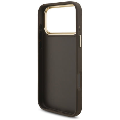 Калъф за Apple iPhone 18 Pro / 17 Pro, Guess, Big 4G Classic Logo & Big Strap Metal Buttons, кафяво