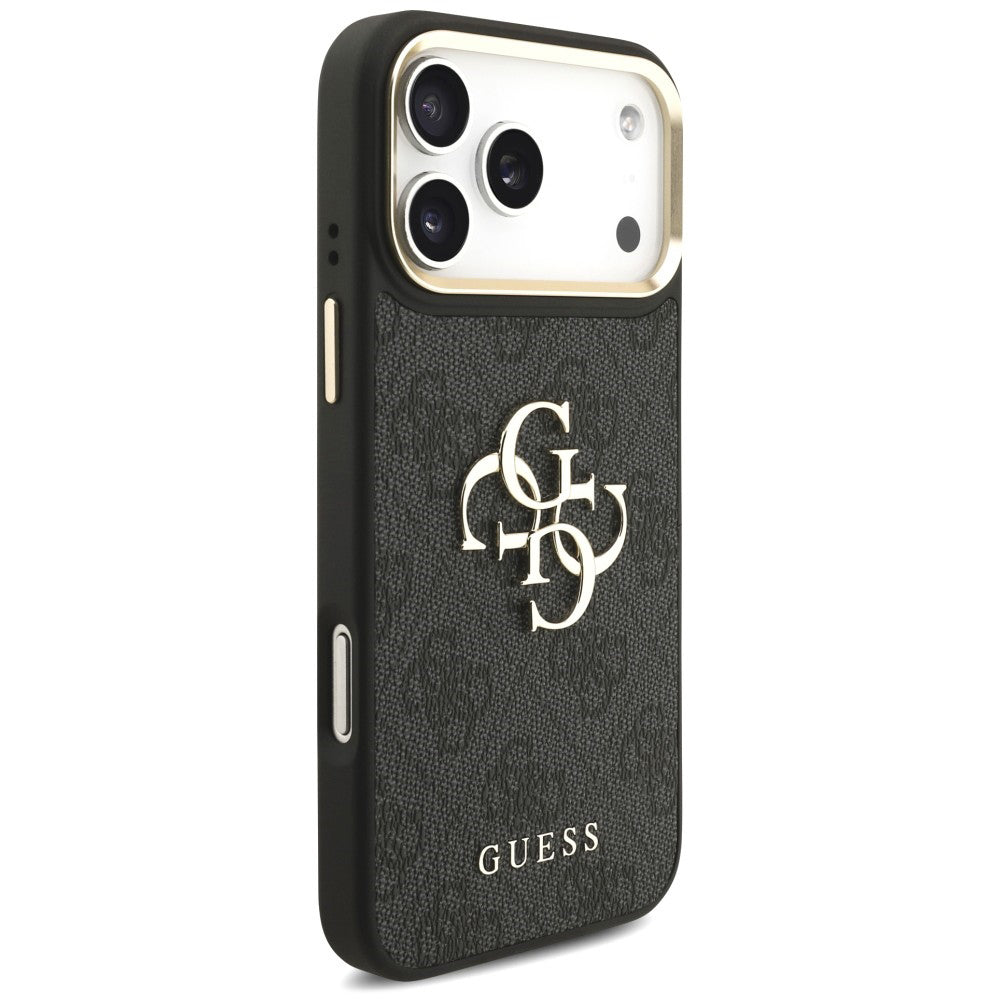 Калъф за Apple iPhone 18 Pro / 17 Pro, Guess, Big 4G Classic Logo & Big Strap Metal Buttons, черен