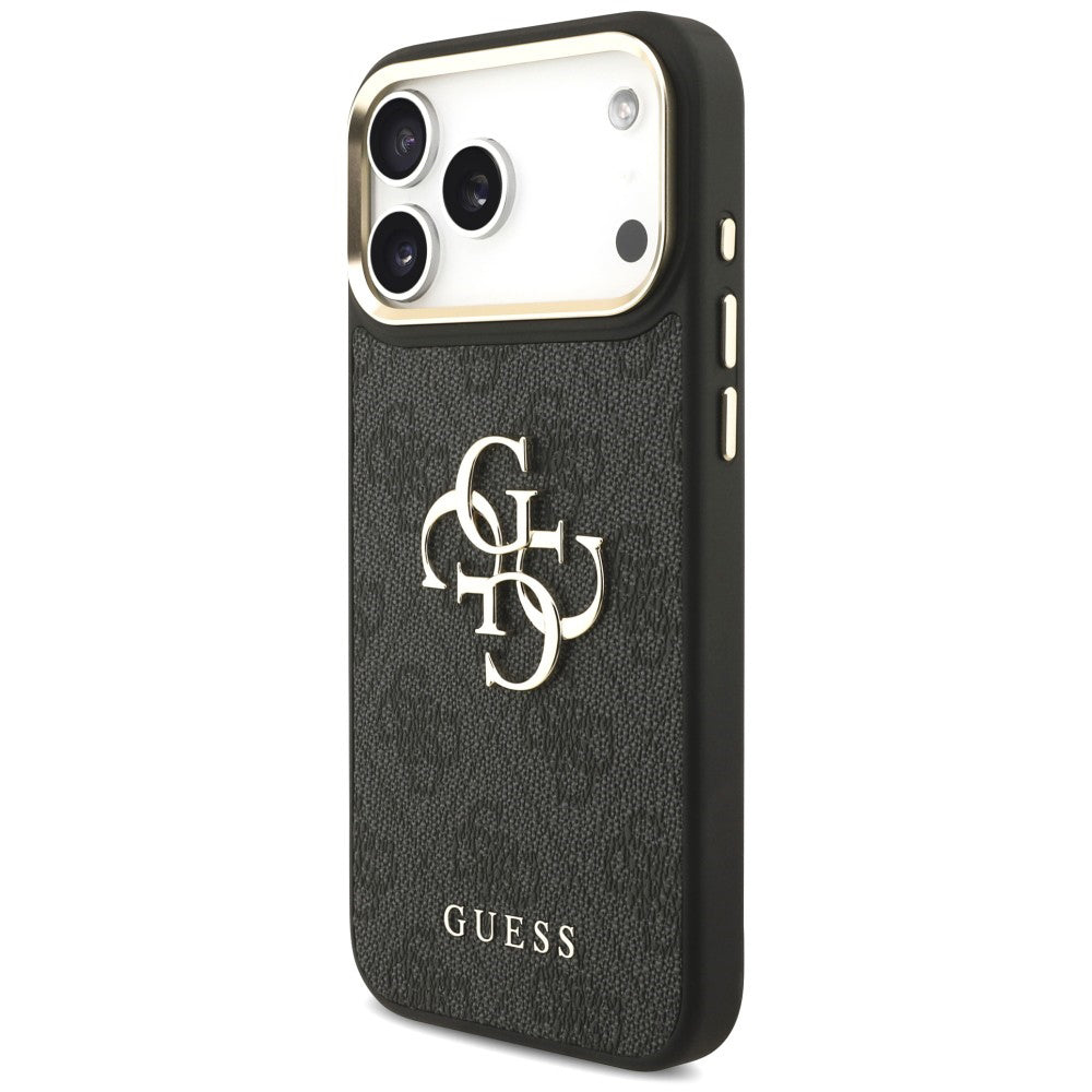 Калъф за Apple iPhone 18 Pro / 17 Pro, Guess, Big 4G Classic Logo & Big Strap Metal Buttons, черен