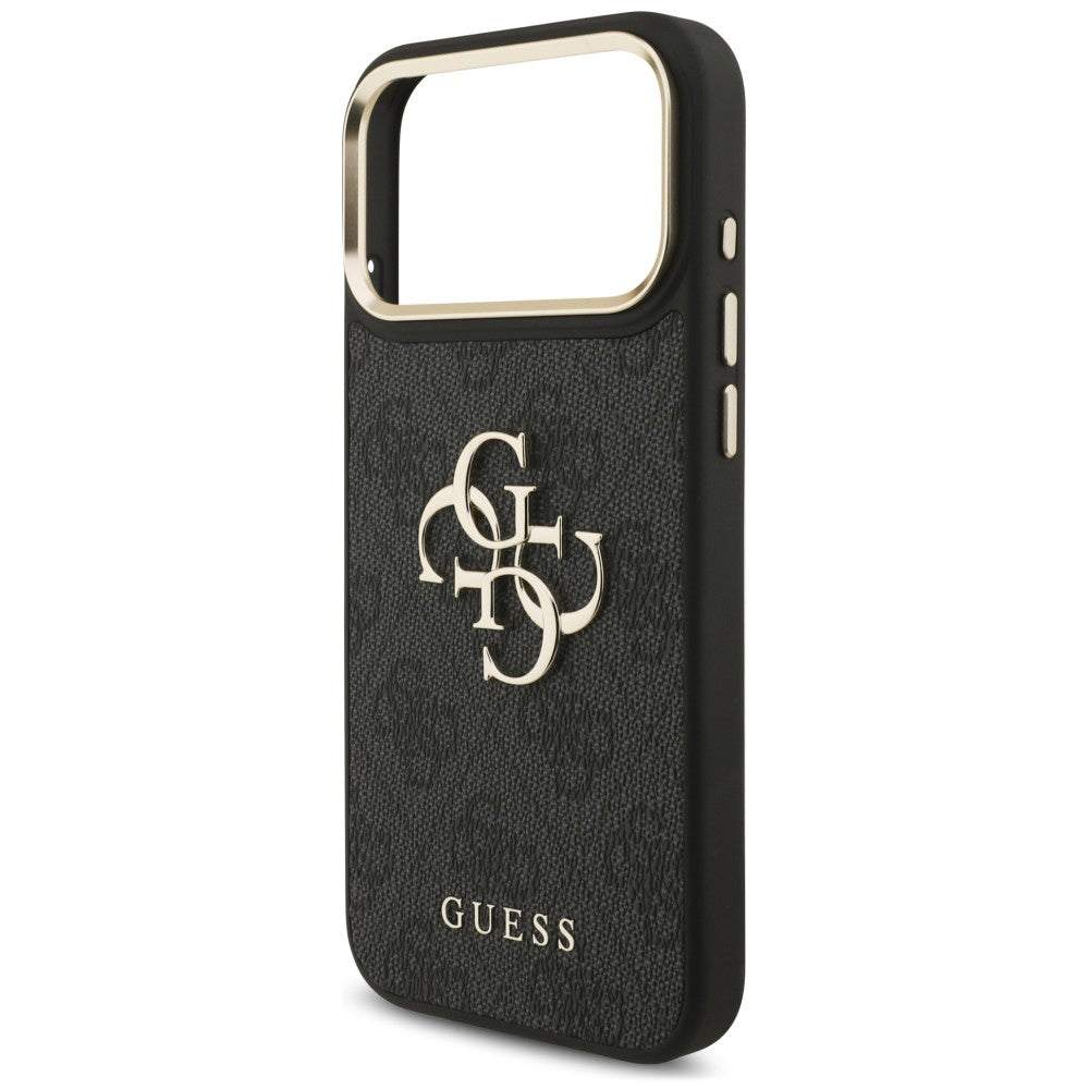 Калъф за Apple iPhone 18 Pro / 17 Pro, Guess, Big 4G Classic Logo & Big Strap Metal Buttons, черен