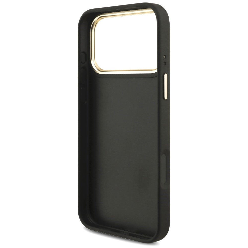 Калъф за Apple iPhone 18 Pro / 17 Pro, Guess, Big 4G Classic Logo & Big Strap Metal Buttons, черен