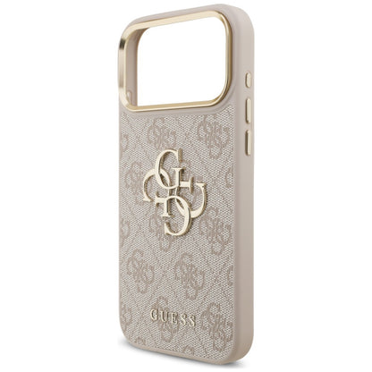 Калъф за Apple iPhone 18 Pro / 17 Pro, Guess, Big 4G Classic Logo & Big Strap Metal Buttons, розов