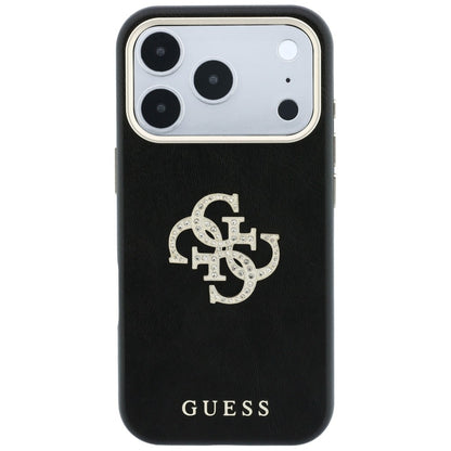 Case for Apple iPhone 18 Pro / 17 Pro, Guess, Smooth Big Strass Logo, Black