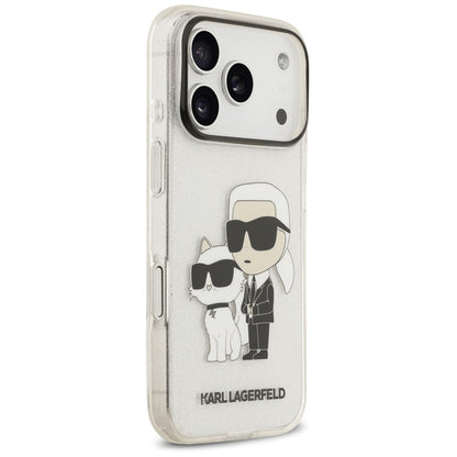 Калъф за Apple iPhone 18 Pro / 17 Pro, Karl Lagerfeld, IML Glitter Karl and Choupette NFT, прозрачен