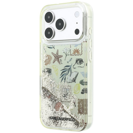 Калъф за Apple iPhone 18 Pro / 17 Pro, Karl Lagerfeld, Liquid Glitter Beach and Sand, Бежов