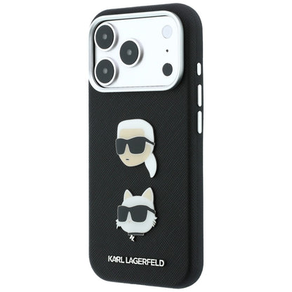 Калъф за Apple iPhone 18 Pro / 17 Pro, Karl Lagerfeld, Saffiano Crossbody Karl & Choupette Head's Pins Logo, черен