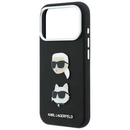 Калъф за Apple iPhone 18 Pro / 17 Pro, Karl Lagerfeld, Saffiano Crossbody Karl & Choupette Head's Pins Logo, черен