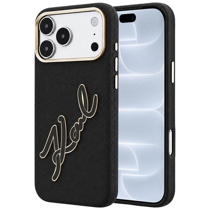 Калъф за Apple iPhone 18 Pro / 17 Pro, Karl Lagerfeld, Smooth Big Resin Signature Logo, Черен
