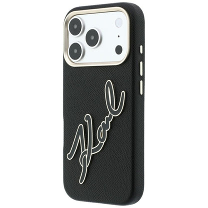 Калъф за Apple iPhone 18 Pro / 17 Pro, Karl Lagerfeld, Smooth Big Resin Signature Logo, Черен