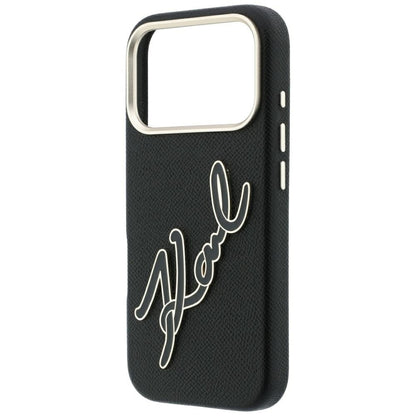 Калъф за Apple iPhone 18 Pro / 17 Pro, Karl Lagerfeld, Smooth Big Resin Signature Logo, Черен