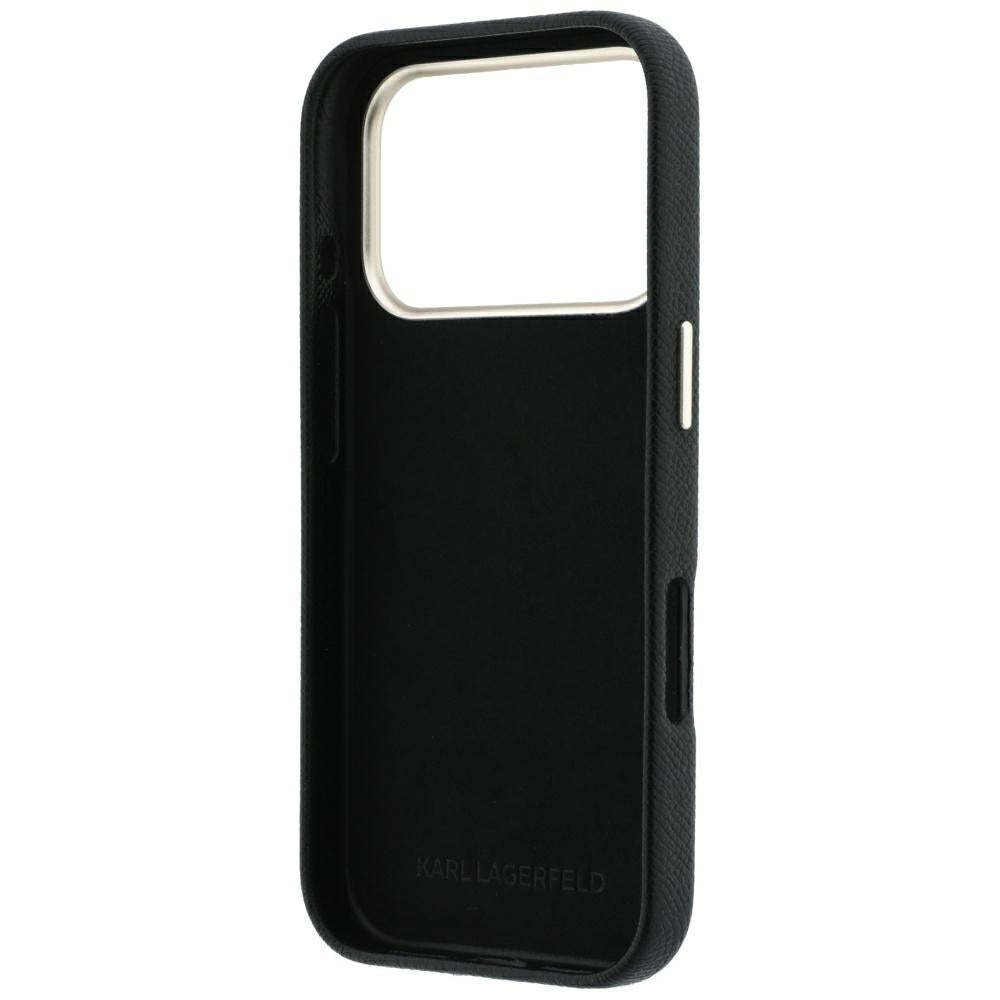 Калъф за Apple iPhone 18 Pro / 17 Pro, Karl Lagerfeld, Smooth Big Resin Signature Logo, Черен