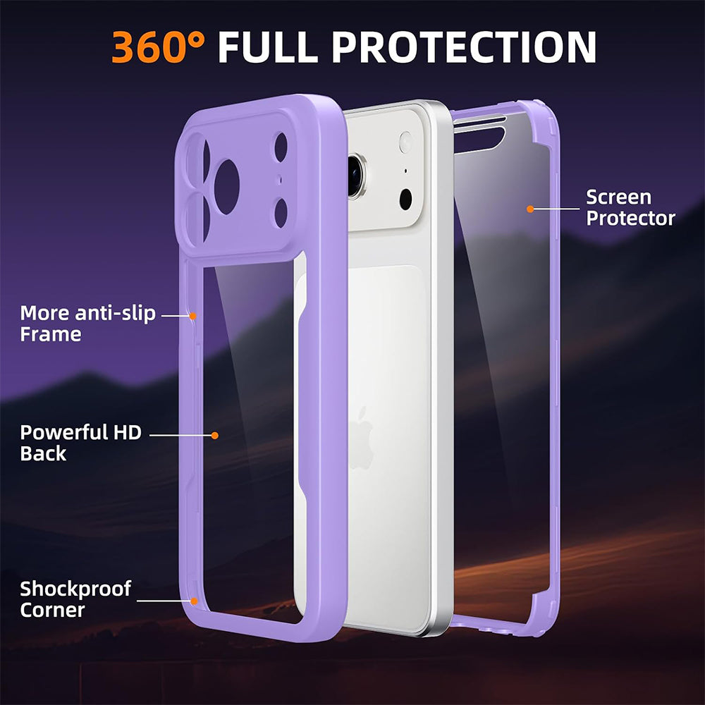 Калъф за Apple iPhone 18 Pro / 17 Pro, Techsuit, ColorVerse 360, Лилав
