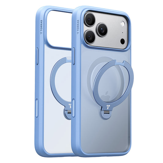 Калъф MagSafe за Apple iPhone 18 Pro / 17 Pro, Torras, Ostand Spin, Син