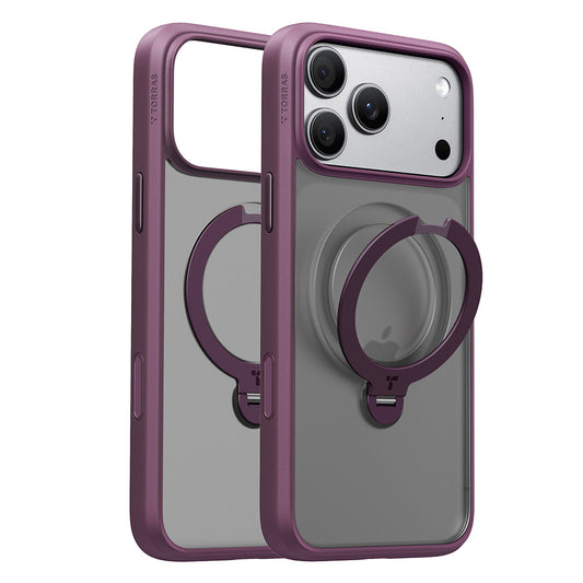 Калъф MagSafe за Apple iPhone 18 Pro / 17 Pro, Torras, Ostand Spin, Лилав